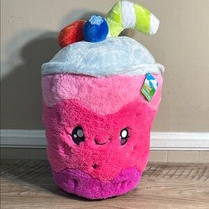 Squishable Comfort Food Berry Fruit Smoothie plush toy. 15”